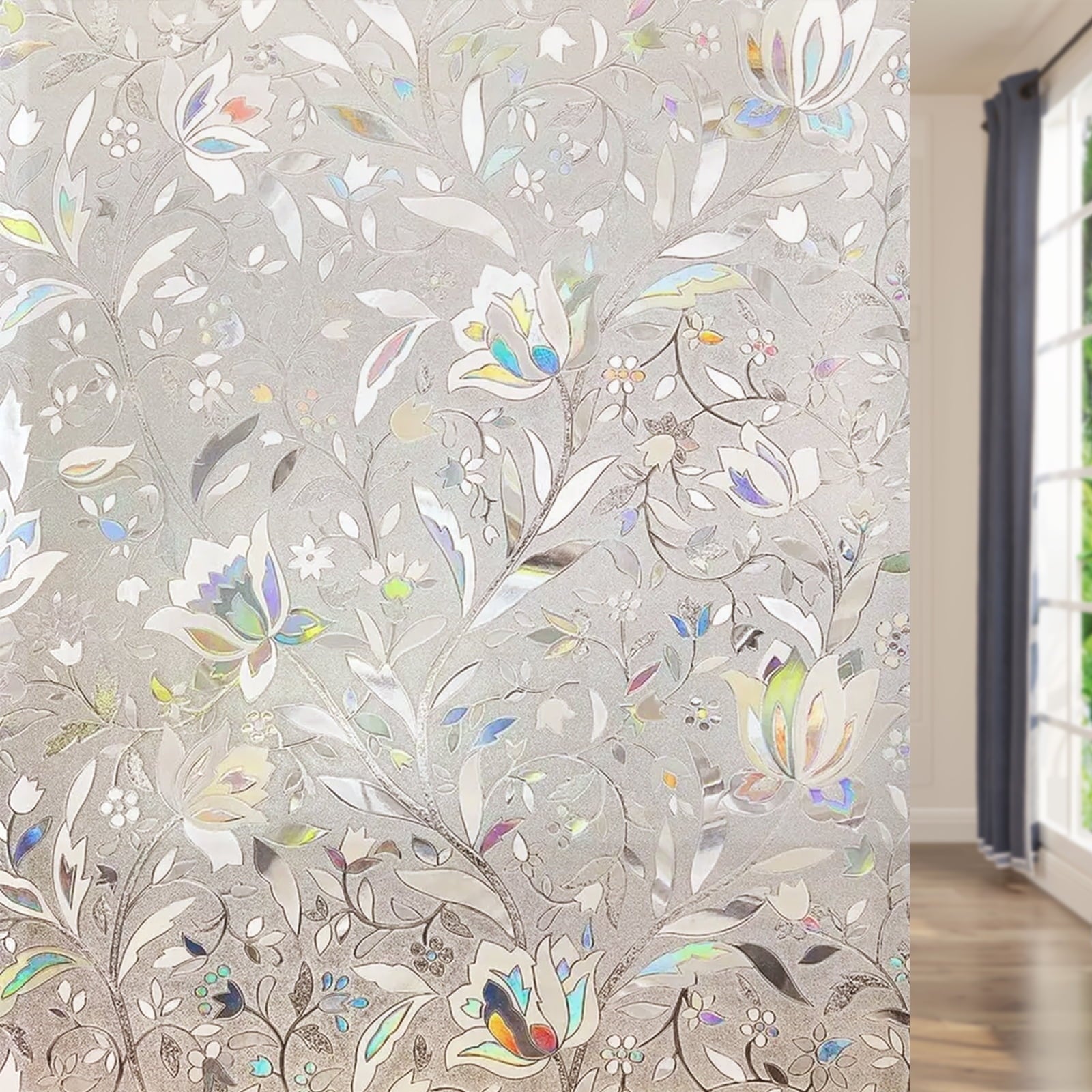 SUGIFT Frosted Peel Stick Window Film Anti UV Window Sticker for Home Kitchen Bathroom Office