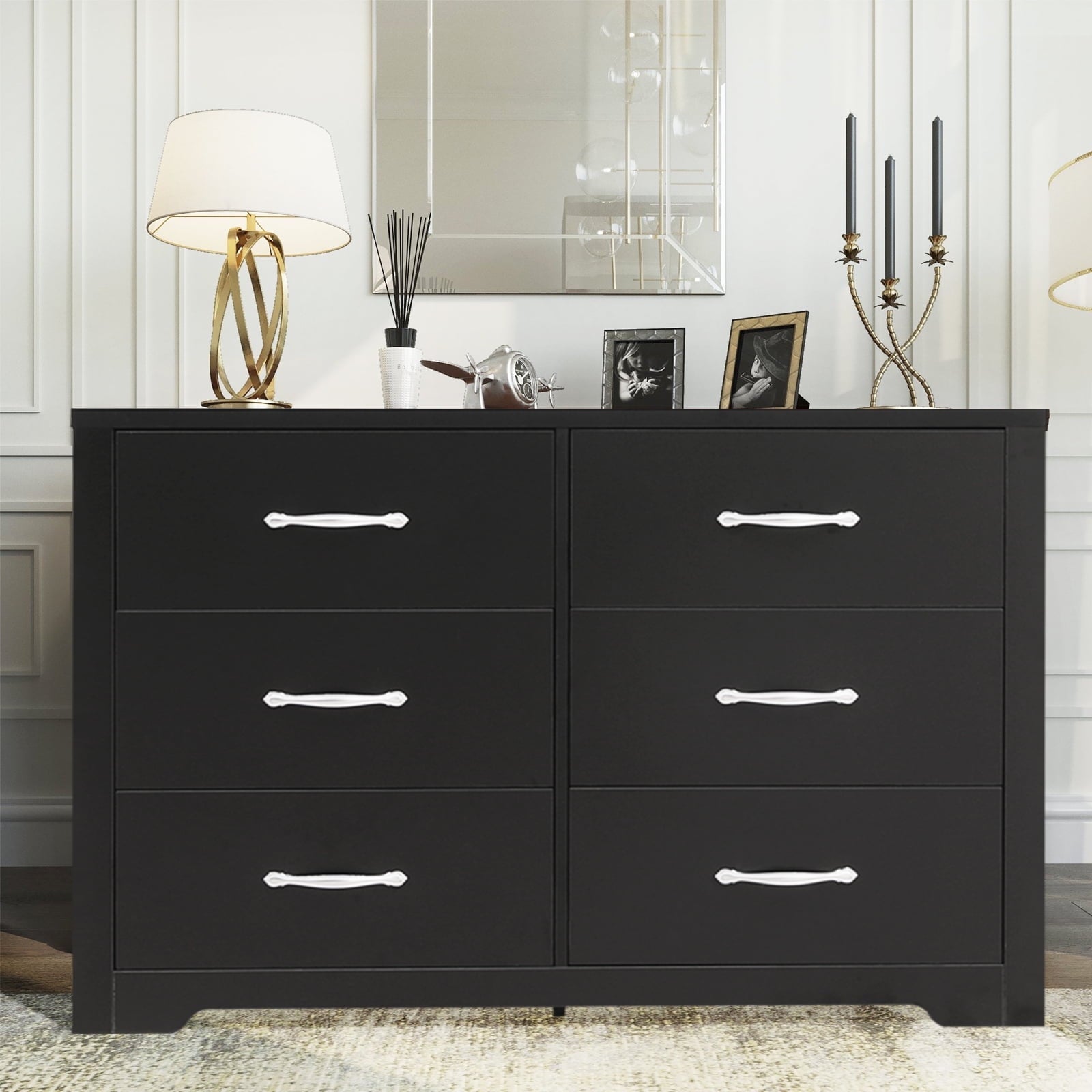 blue dress for baby girl Kendall 6-Drawer Dresser Black and Gold