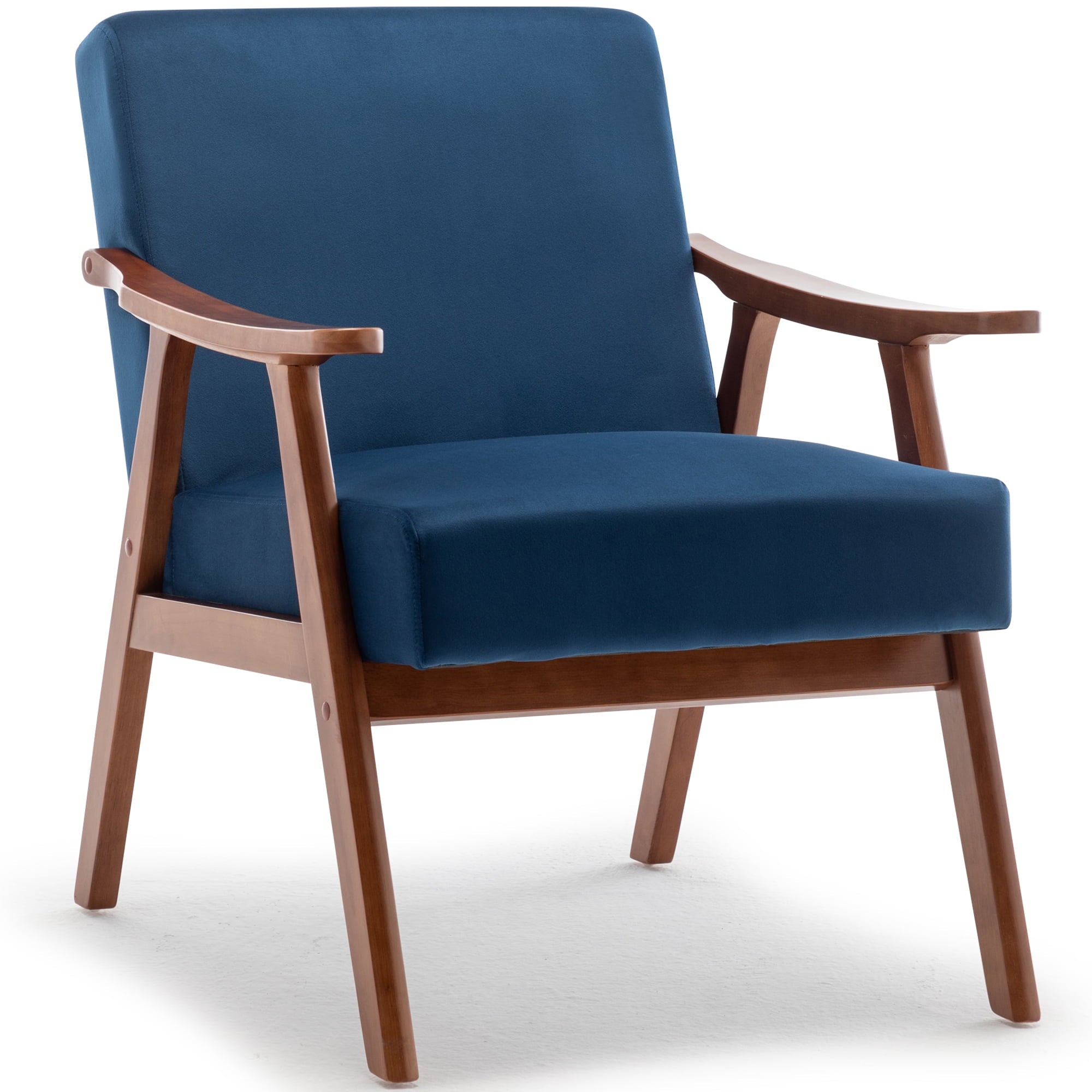 SUGIFT Mid-Century Modern Chair, Living Room Chair with Solid Wood Frame, Accent Chair Extra-Thick Backrest