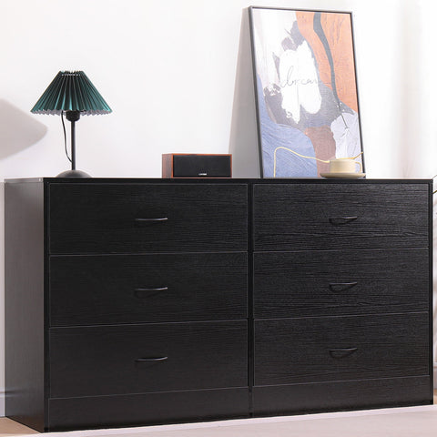 mainstays modern 6 drawer dresser Walnut Six Drawer Dresser, Mid Century Modern, Medium 55" Wide, 6" Legs, Solid Hardwood, Made in USA Krovel