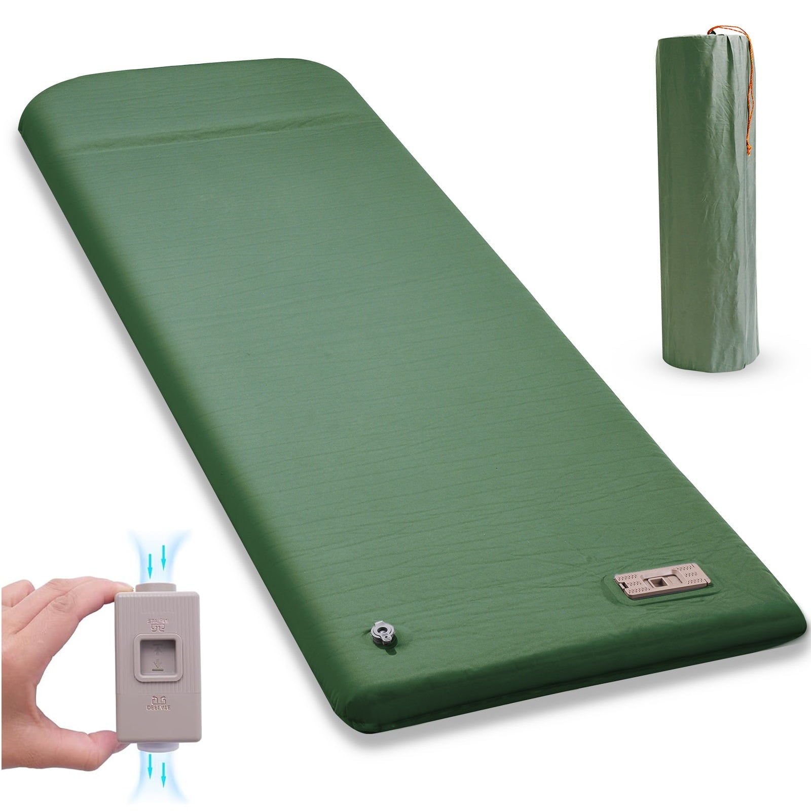 SUGIFT Self Inflating Sleeping Pad 3.2 Thick Memory Foam Camping Pad with Pillow 4-Season Camp Sleeping Mat for Tent Green