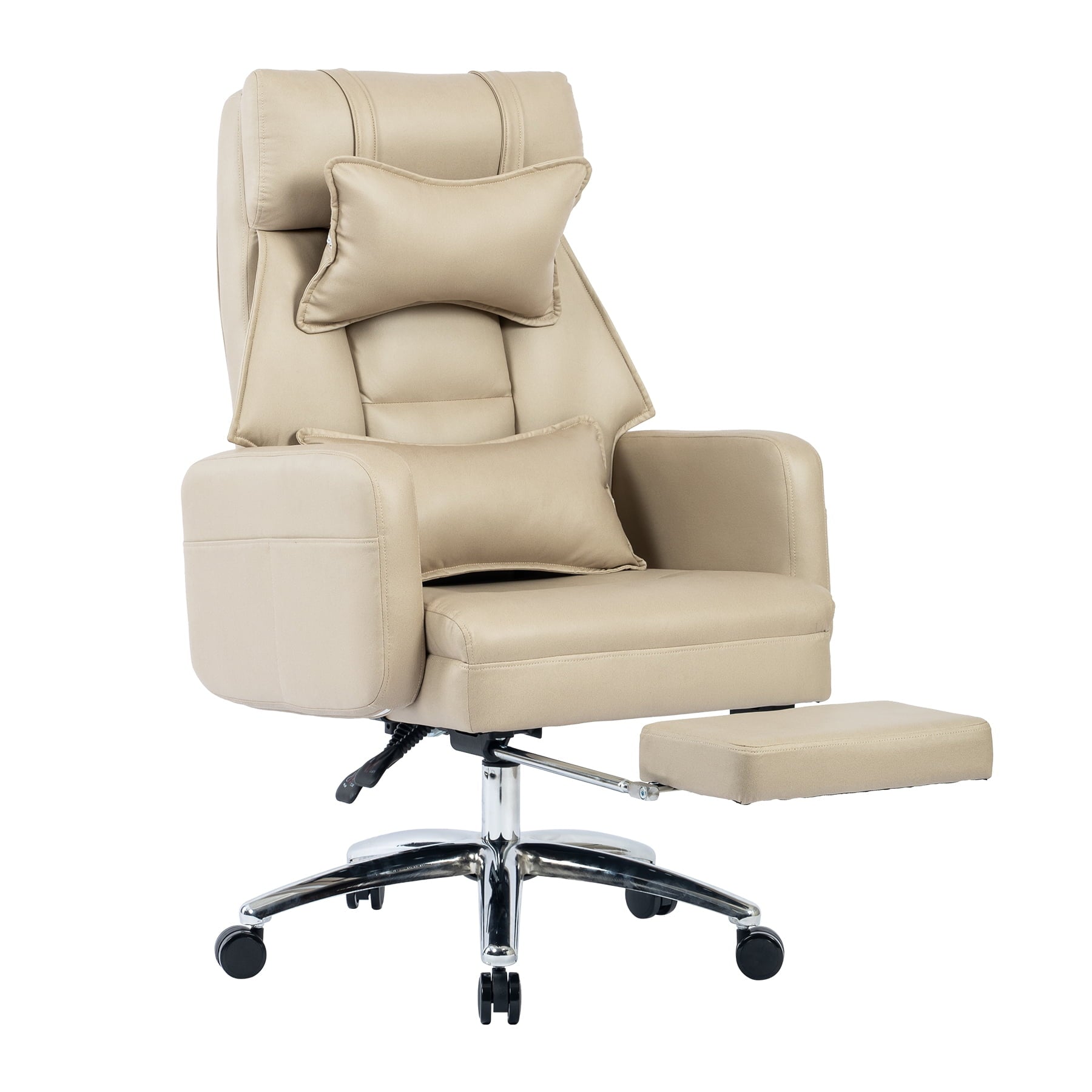 SUGIFT Swivel Ergonomic Office Chair, Technology Leather High Back Office Chair with Lumbar Support Headrest