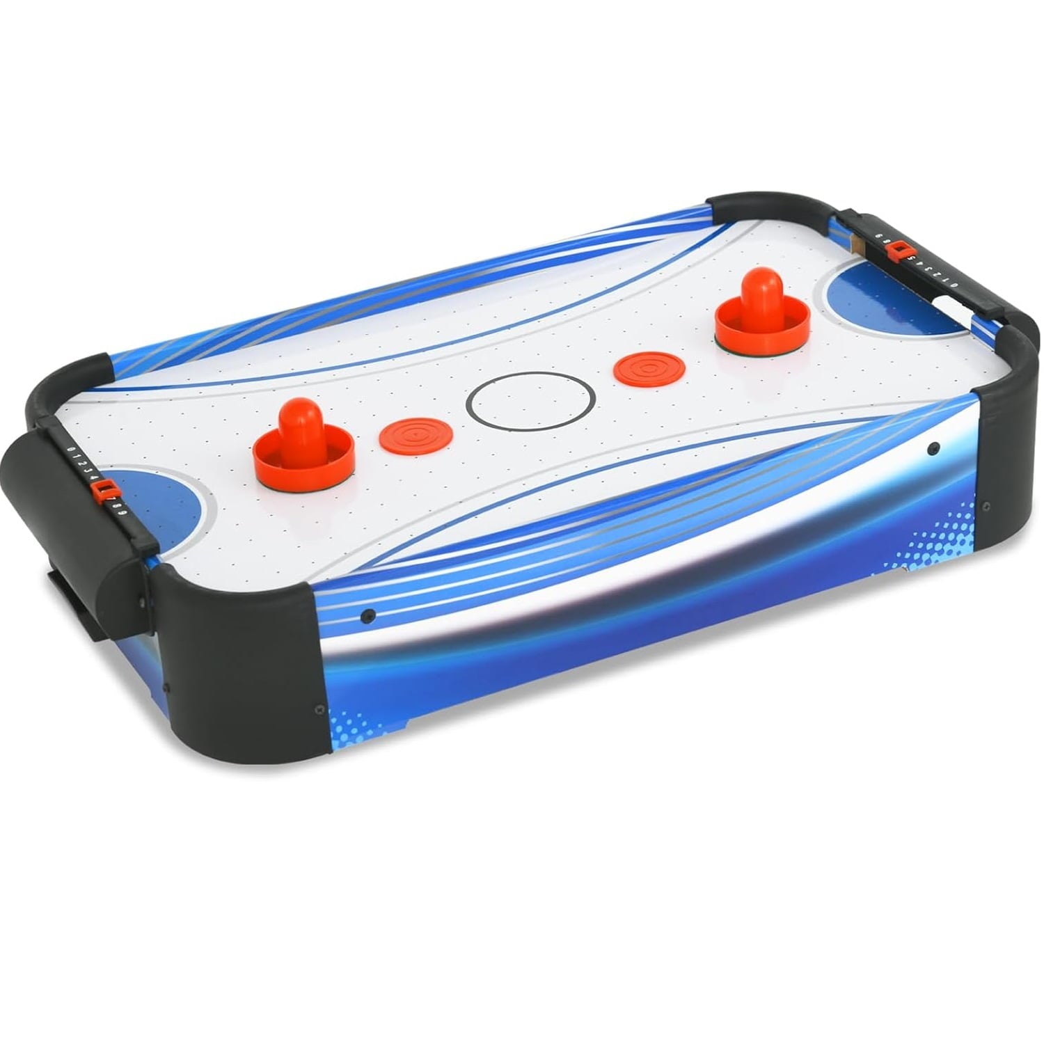 SUGIFT Table Top Air Hockey Table for Kids Mini Tabletop Air Hockey Game Electric Motor Fan 2 Pushers and 2 Air Hockey Pucks Great for Playing on The Floor Tabletop