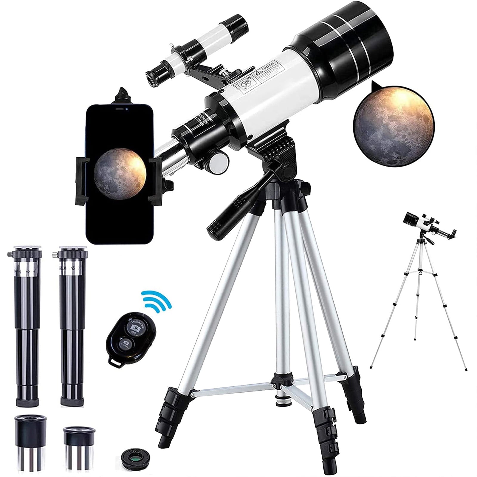 SUGIFT Telescope for Kids and Beginners, 70mm Aperture 300mm Astronomical Refractor Telescope