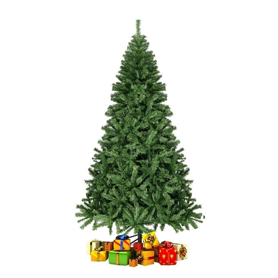 SUGIFT 6ft Christmas Tree with 864 Branch Tips, Hinged Artificial Xmas Tree with Foldable Base, Green