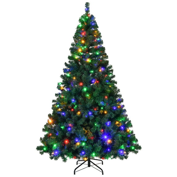SUGIFT 7.5Ft Pre-Lit Artificial Christmas Tree Hinged 400 LED Lights