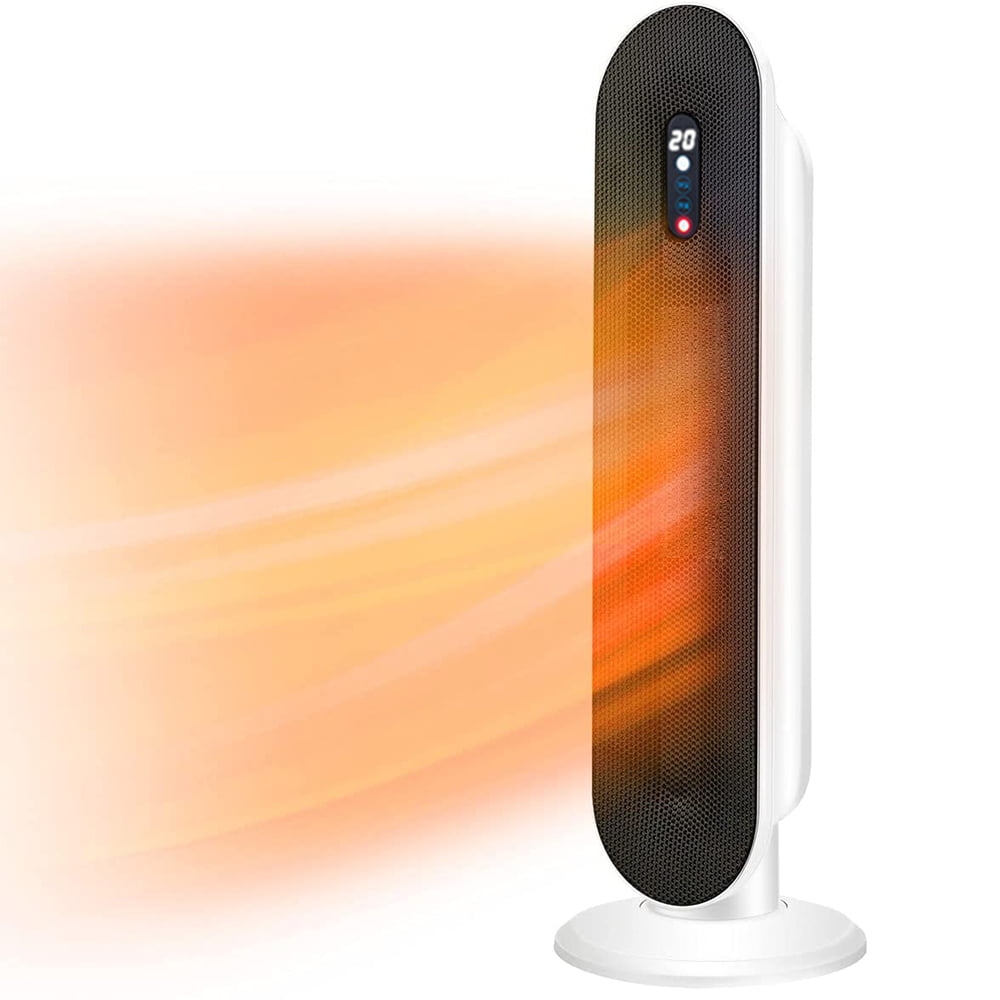 YouYeap 1500W Digital Ceramic Tower Space Heater with Remote Control, White