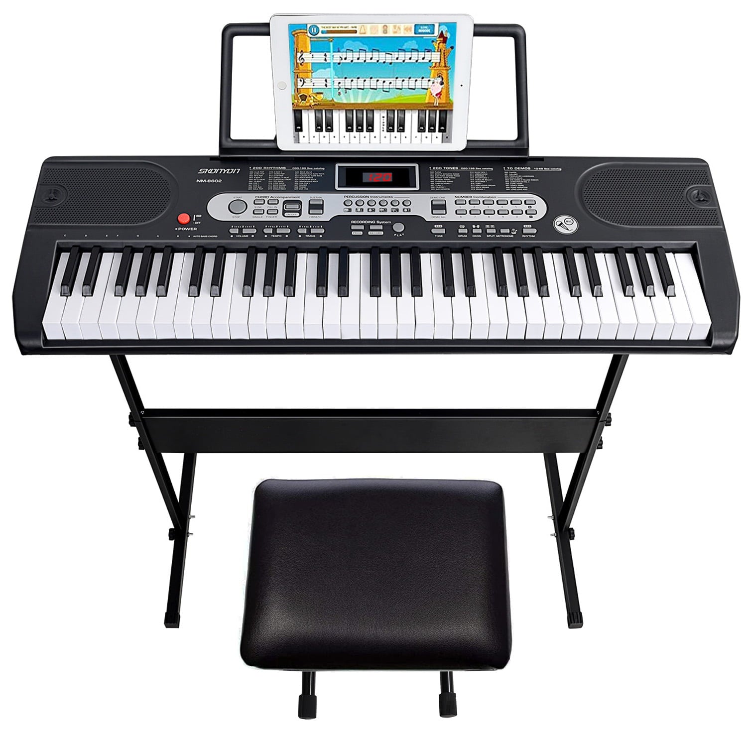 Electric Keybopard YouYeap 61-Key Portable Digital Electric Piano Keyboard for Beginners ...