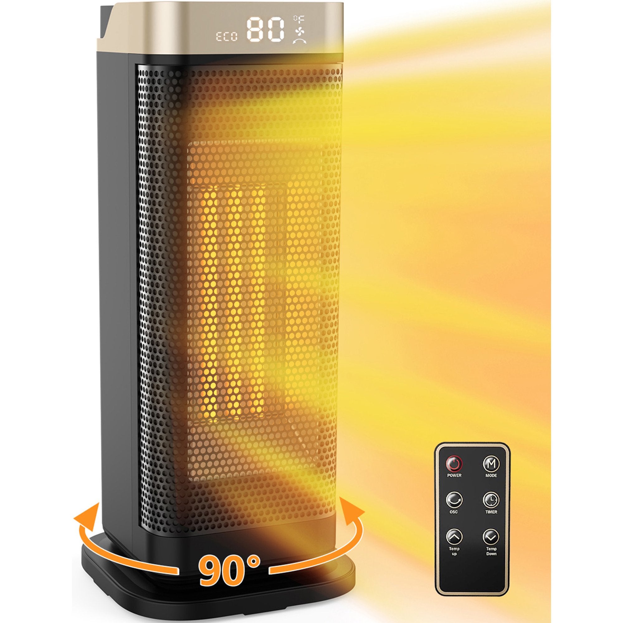 YouYeap Space Heater for Indoor Use 17in Electric Portable Heater with Thermostat