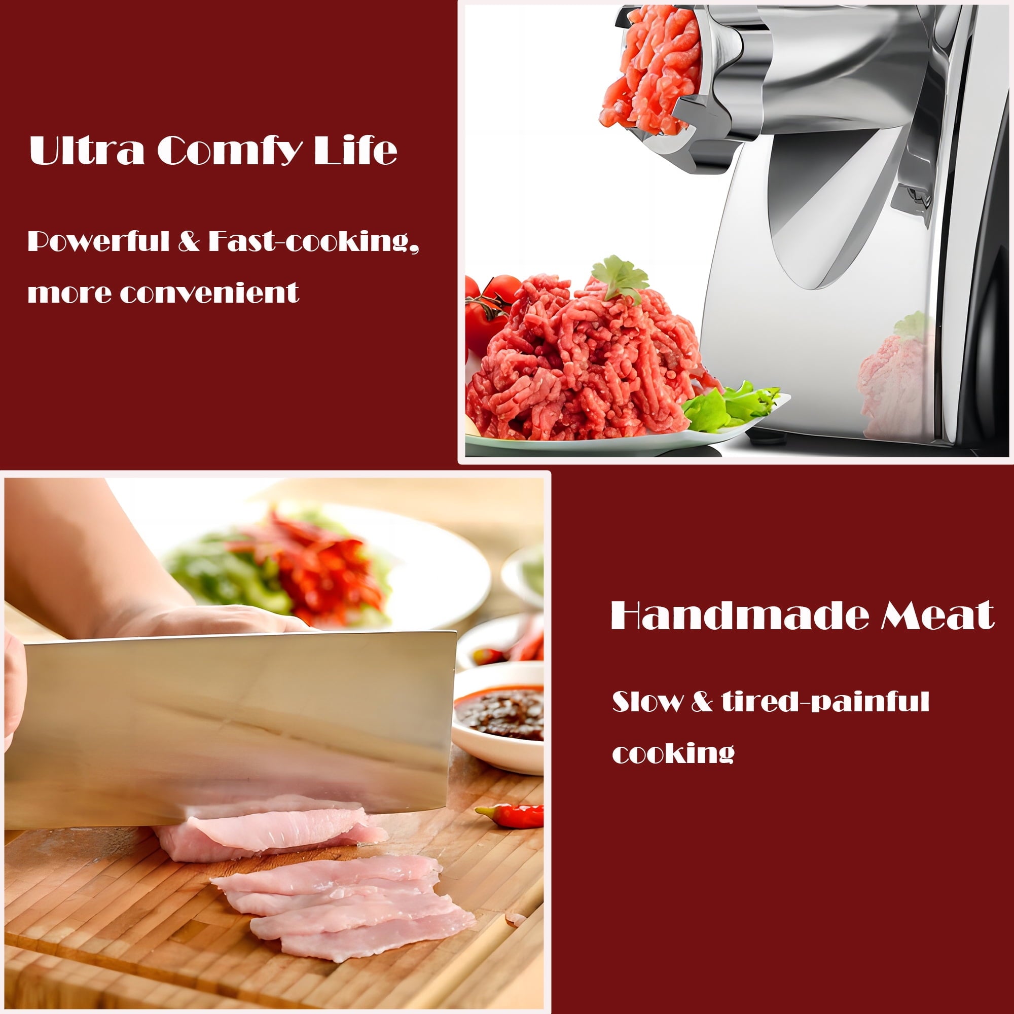 SUGIFT 1200W Electric Meat Grinder with Sausage Kit and 3 Grinder Plates, Sausage Stuffer Maker