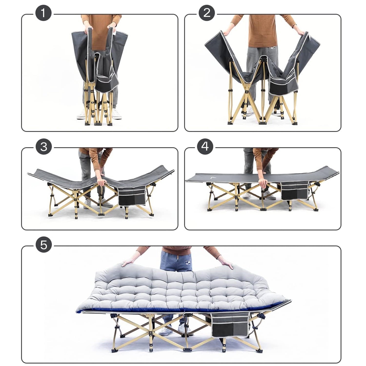 SUGIFT?Portable?Folding?Bed?with?2?Sided?Mattress?&?Carry?Bag?74.8in*28?in*14.6?in