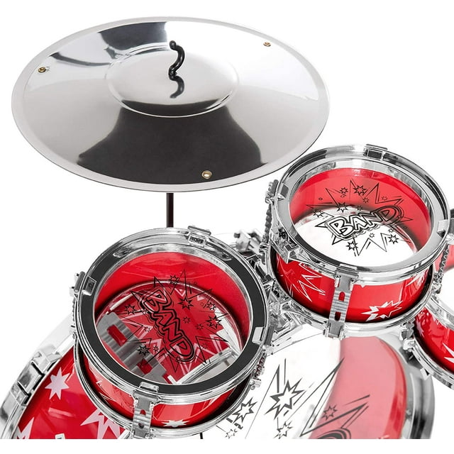 SUGIFT 11-Piece Kids Starter Drum Set , Red