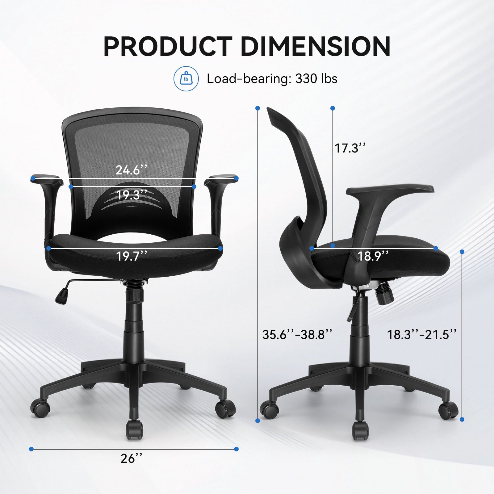 SUGIFT Office Chair, Ergonomic Desk Chair Breathable Mesh Chair, Black