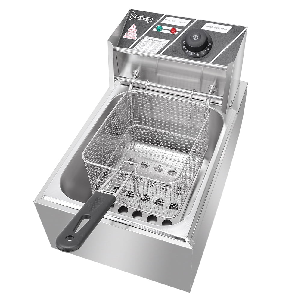 SUGIFT 2500W MAX 110V 6.3QT/6L Stainless Steel Single Cylinder Electric Fryer