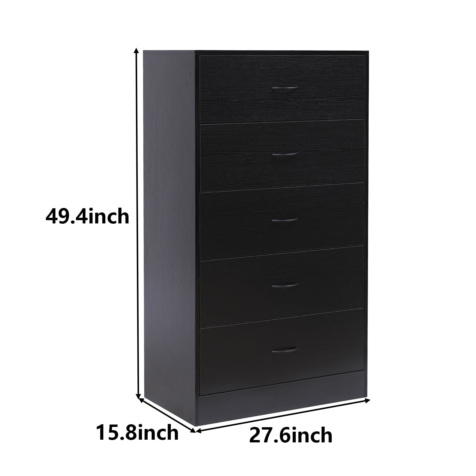 SUGIFT 5 Drawer Dresser, Modern Wood Chest of Drawers for Bedroom, Bla SUGIFT 5 Drawer Dresser, Modern Wood Chest of Drawers for Bedroom, Bla