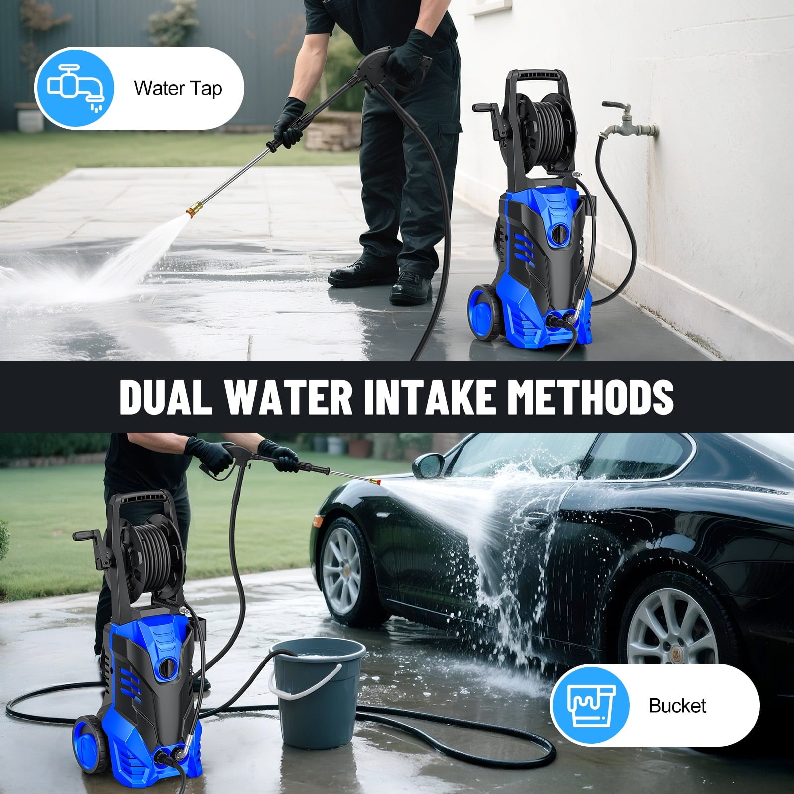 4500PSI Electric High Pressure Washer Machine 3.2 GPM 1800W w/ Deck Patio Cleaner