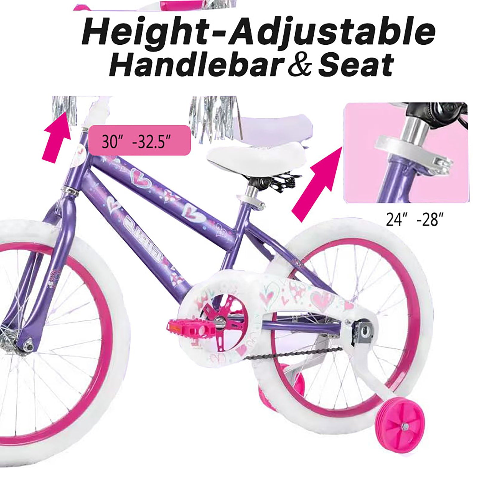 SUGIFT 18 in. Kids Bike with Training Wheels for Girls Ages 6-12 Years Child