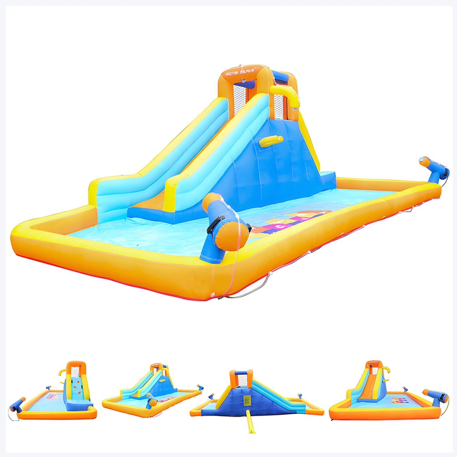 YouYeap Inflatable Water Slide Park Kids Splash Pool Bounce House with 450W Blower