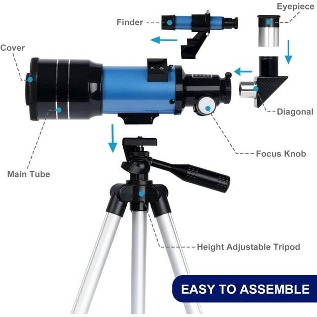 SUGIFT Telescope for Kids& Beginners 70mm Aperture 300mm Astronomical Refractor Telescope