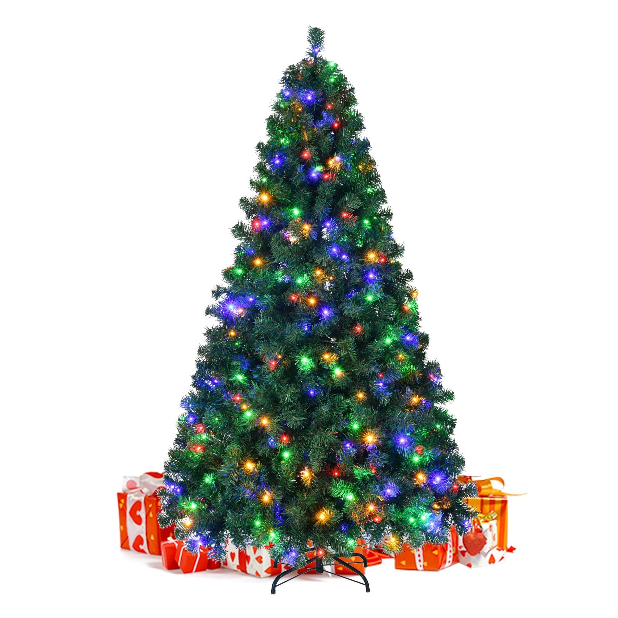 7.5ft Prelit Christmas Tree with 400 Color Changing LEDs and Foldable Stand