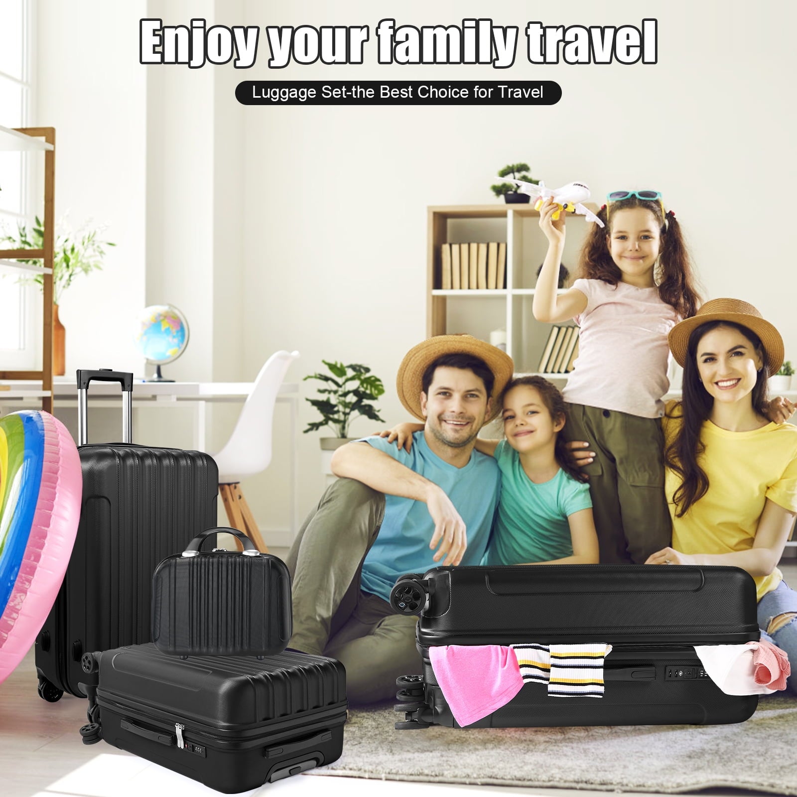 SUGIFT Luggage 4 Piece Set Suitcase Spinner Hardshell Lightweight TSA Lock