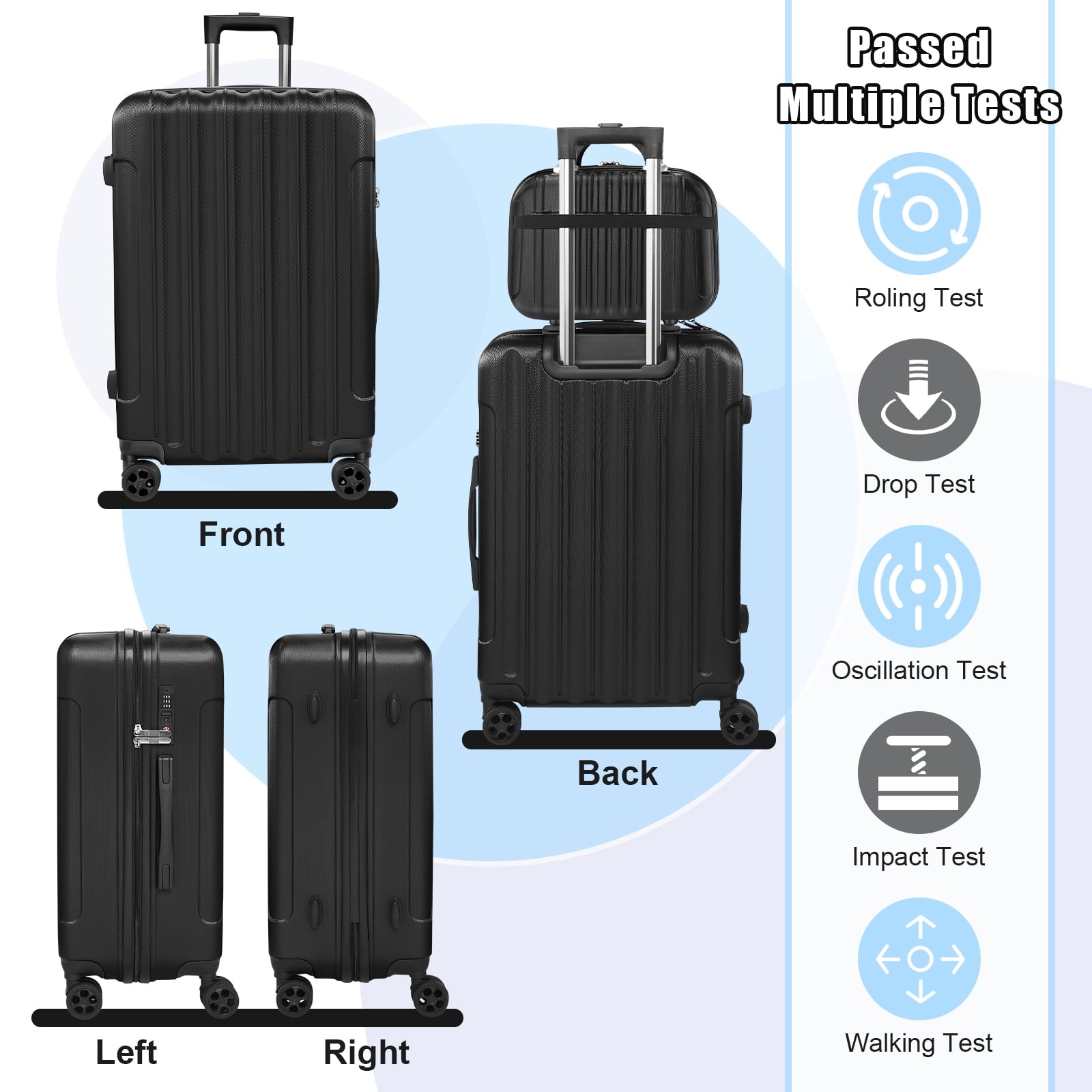 SUGIFT Luggage 4 Piece Set Suitcase Spinner Hardshell Lightweight TSA Lock