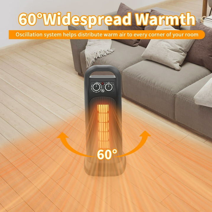 SUGIFT Space Heater, 1500W Electric Heater for Indoor Use, Portable PTC Ceramic Heater for Bedroom, Office
