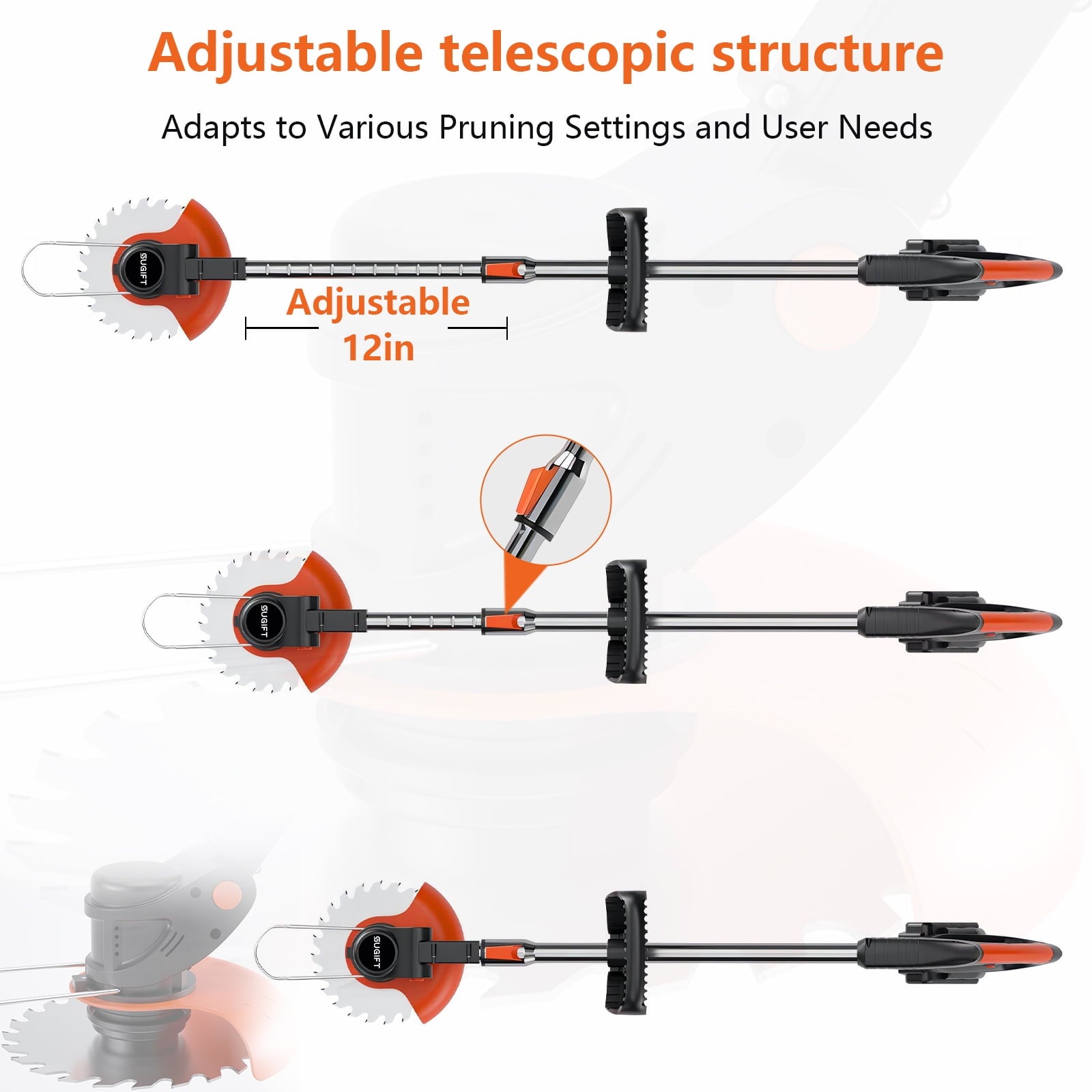 SUGIFT Cordless 12 inch String Trimmer and Blower Combo