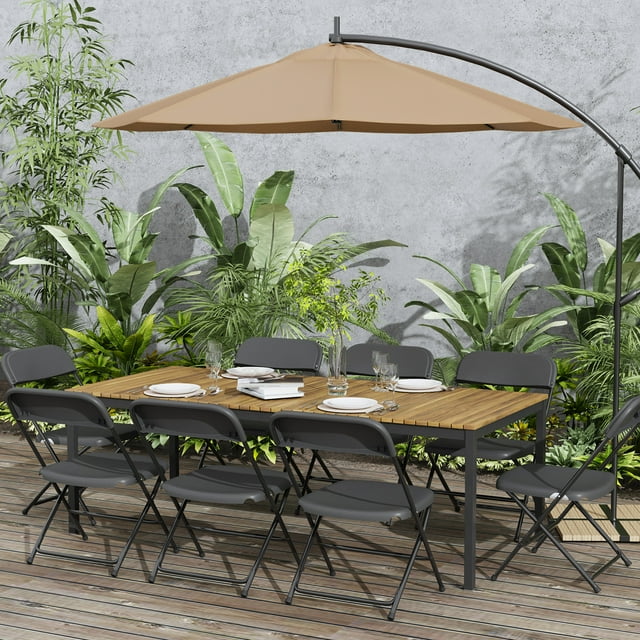 SUGIFT Folding Chairs 10 Pack Plastic Folding Chair for Outdoor Indoor Use 350lb Weight Capacity, Black