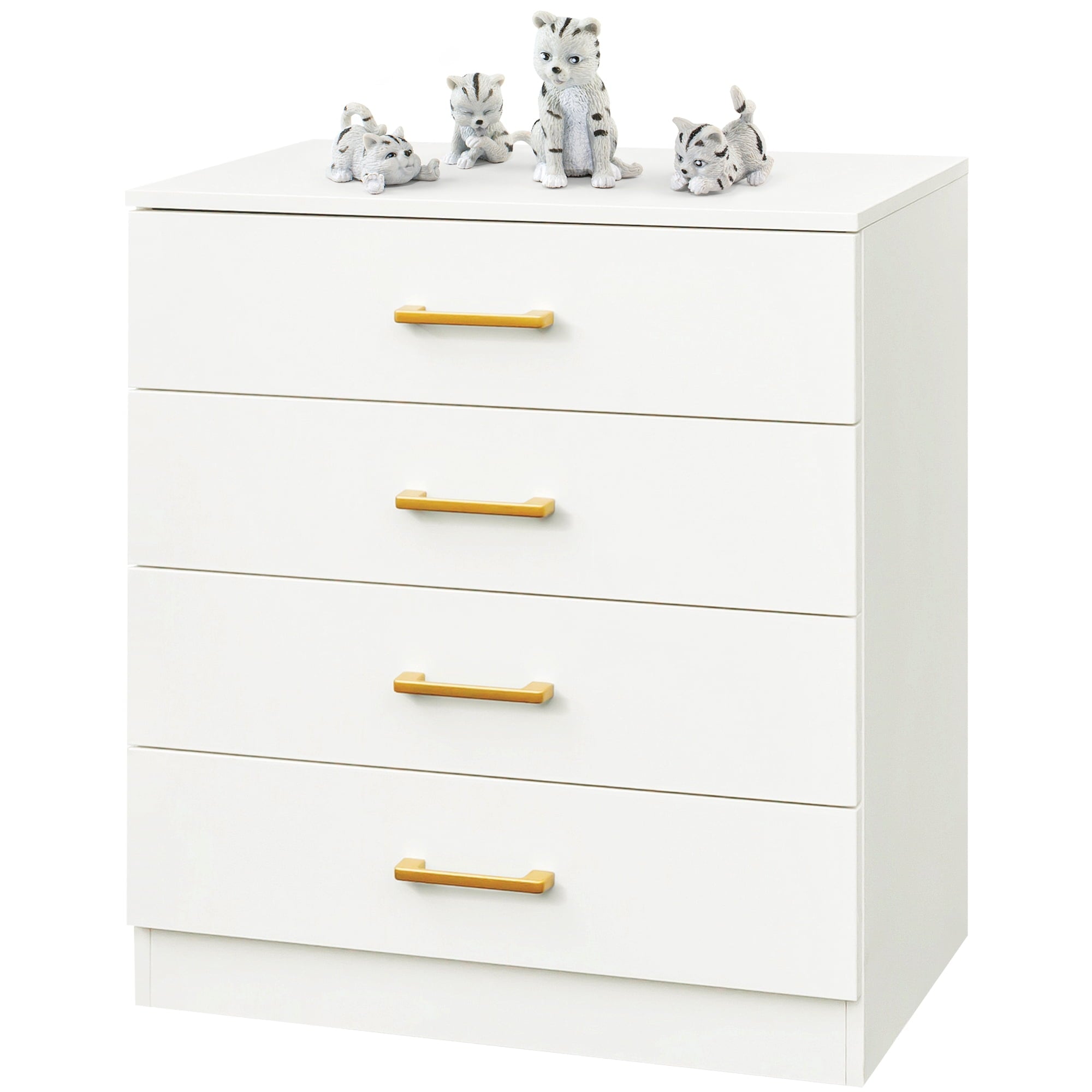 SUGIFT 4 Drawer Wood Dresser for Bedroom, White