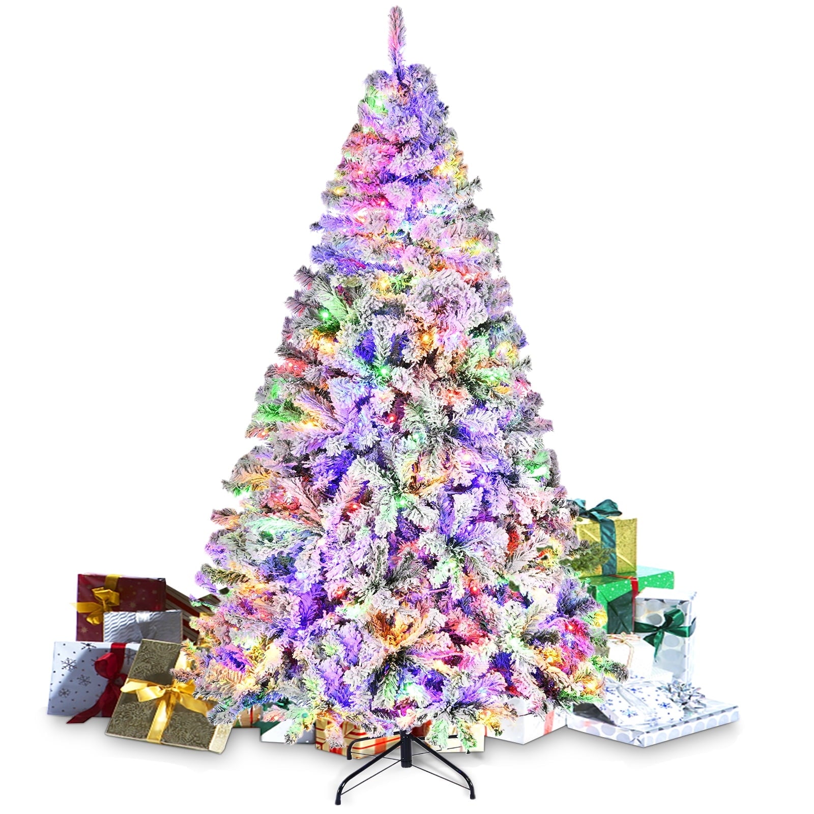 7.5ft Prelit Christmas Tree with Color Changing Lights for Home, Office, Party Decoration
