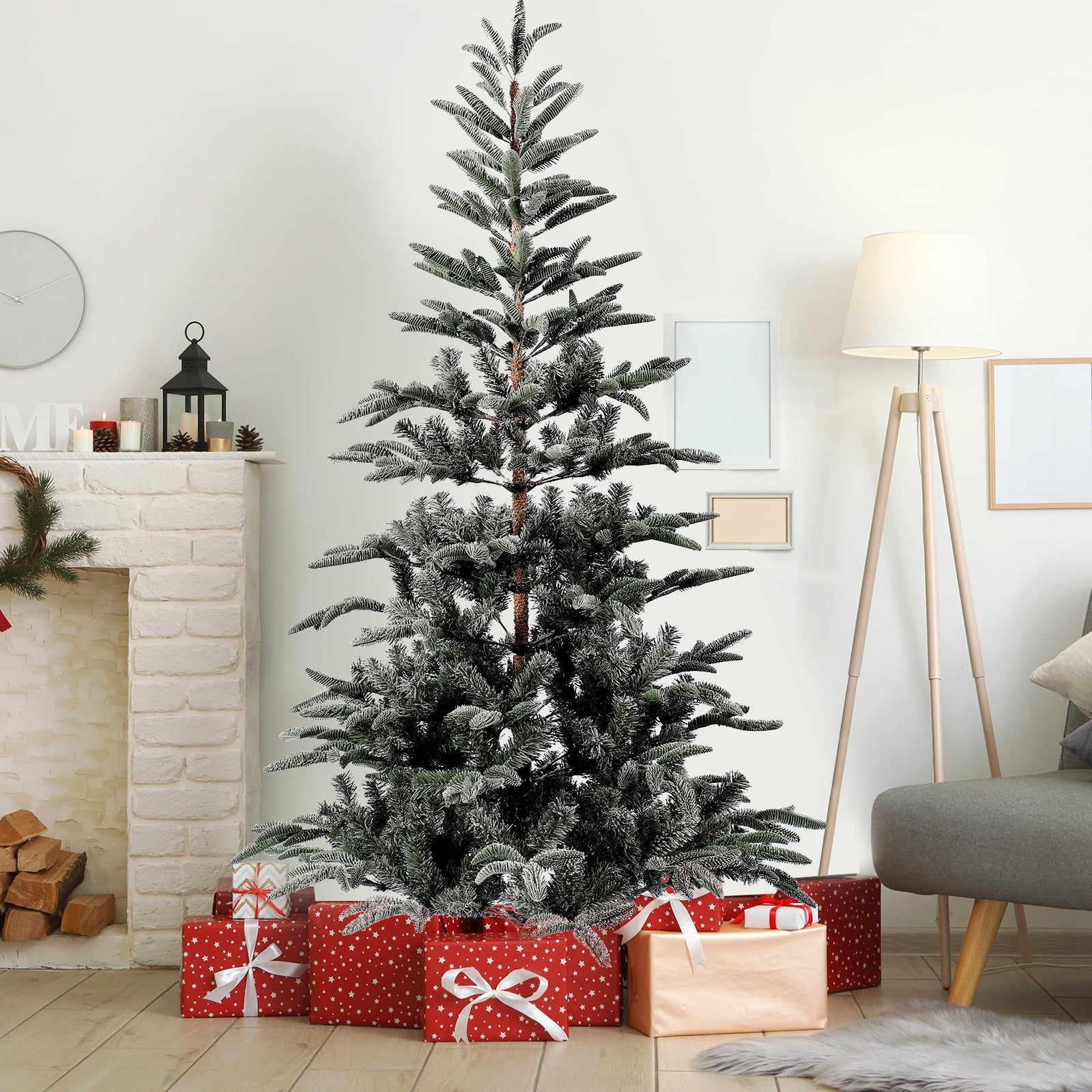 SUGIFT 7ft Fir Artificial Christmas Tree with 1000 Branch Tips for Home Holiday Decor, Green