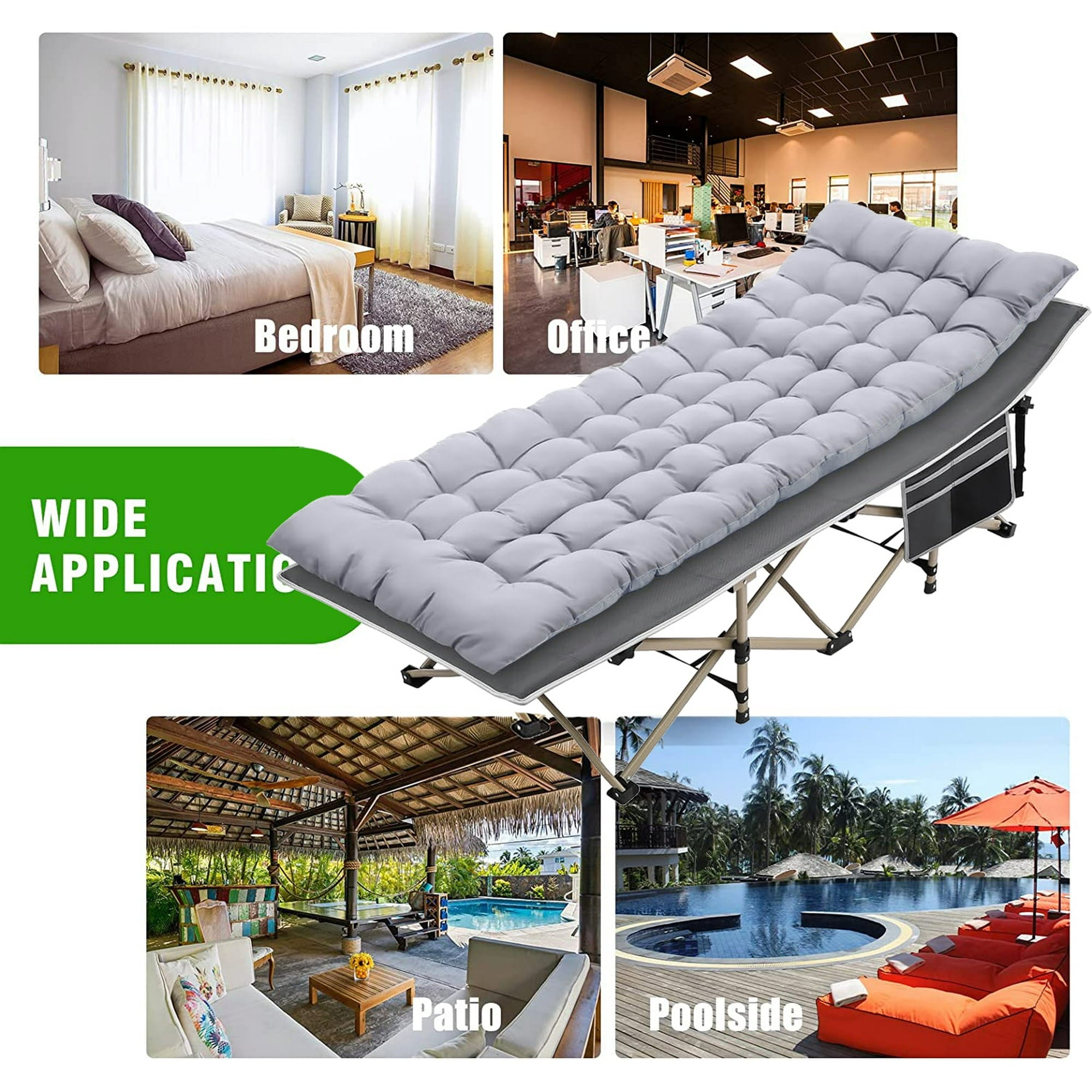 SUGIFT?Portable?Folding?Bed?with?2?Sided?Mattress?&?Carry?Bag?74.8in*28?in*14.6?in