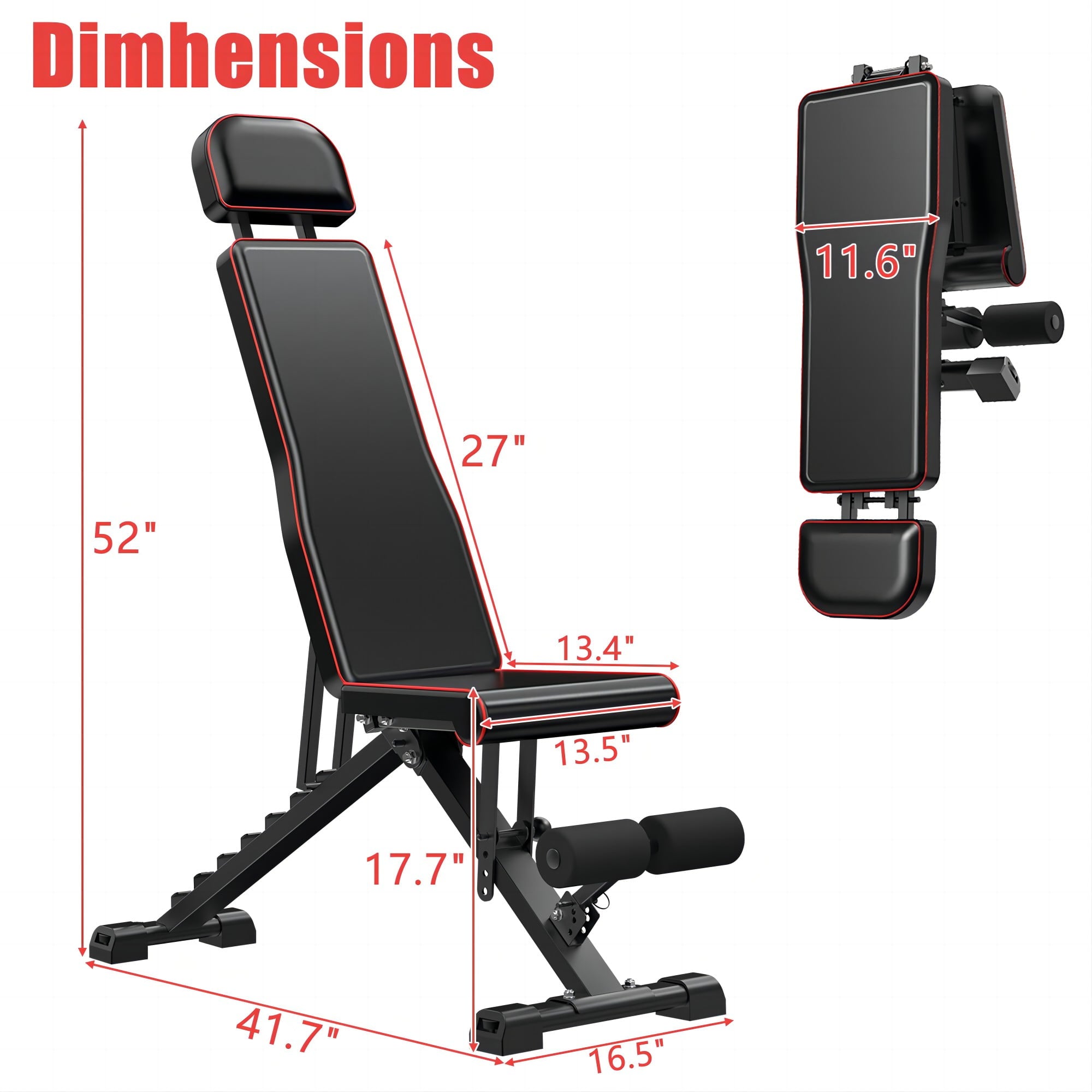 SUGIFT Adjustable Weight Bench, 650LB Foldable Workout Bench with Extended Head/Neck Protection/Spine Support for Bench Press, 3 Sec Fast Folding Multi-Purpose for Full Body Workout