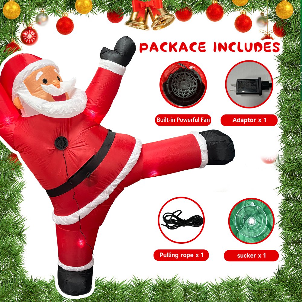 Lighted Christmas Inflatable Santa 7 Foot Tall