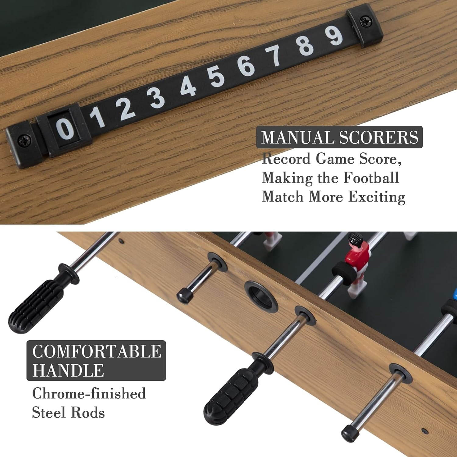 SUGIFT 48in Foosball Table Competition Sized Soccer Table w 2 Balls 2 Cup Holders 24ft for Kids Adults Suit for 4 Players Football Table for Home Game Room Arcade