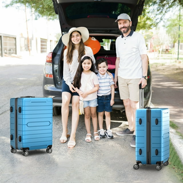 SUGIFT 3 Piece Luggage Set, Hardside Luggage Spinner Wheels Suitcase Carry on Luggage, TSA Lock, 20in24in28in, Bright Blue