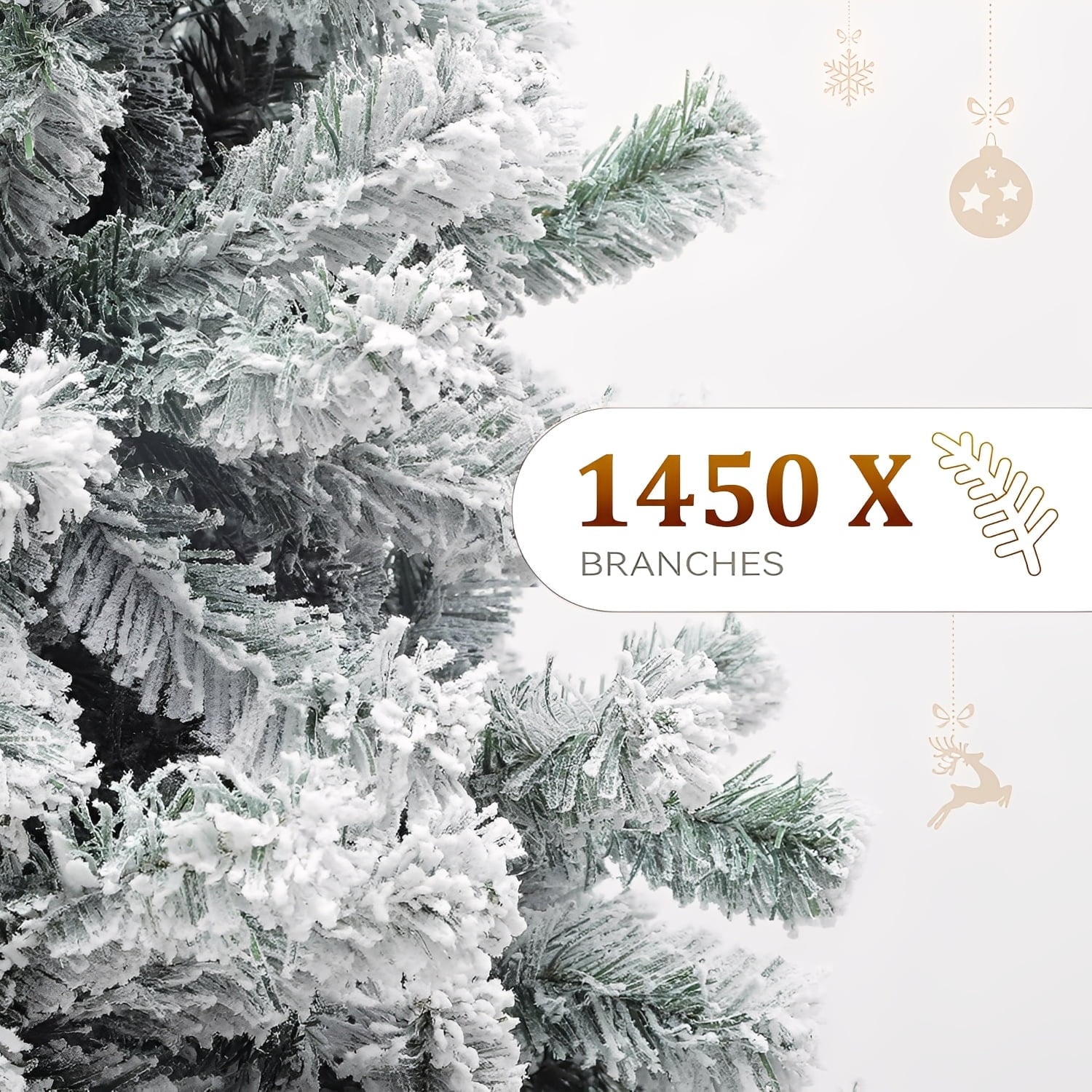 SUGIFT 7.5ft Snow Flocked Christmas Tree Unlit Holiday Decor
