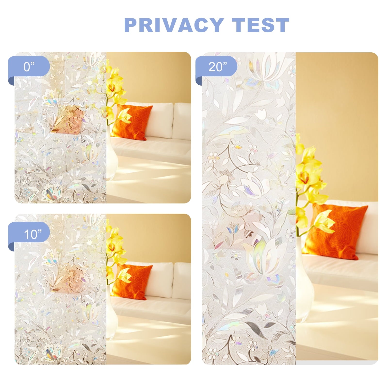 SUGIFT Frosted Peel Stick Window Film Anti UV Window Sticker for Home Kitchen Bathroom Office