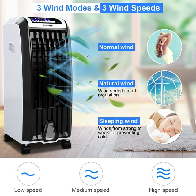 SUGIFT Evaporative Portable Cooler Fan Anion Humidify W/ Remote Control