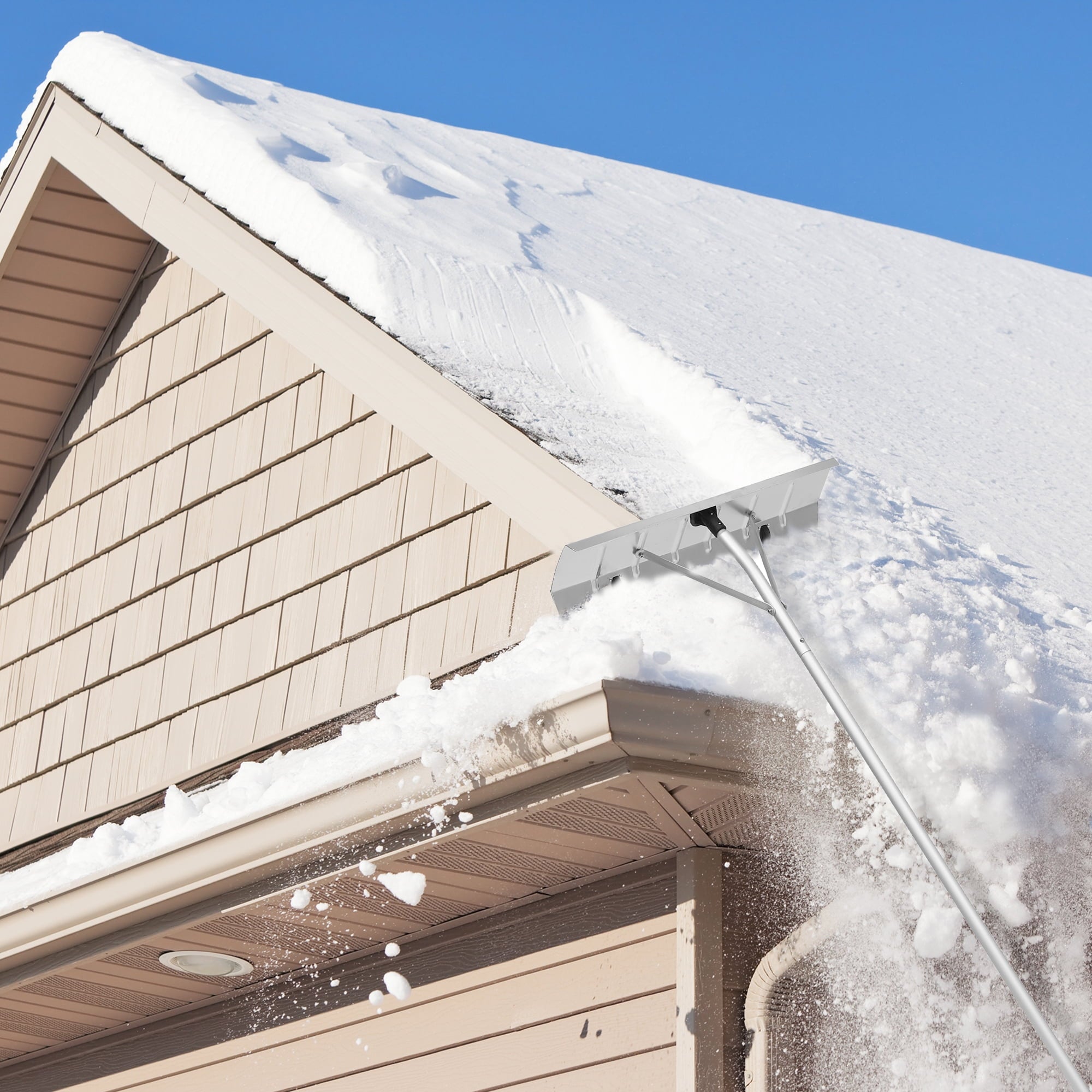 SUGIFT 20ft Aluminum Snow Rake with 26 Inch Blade