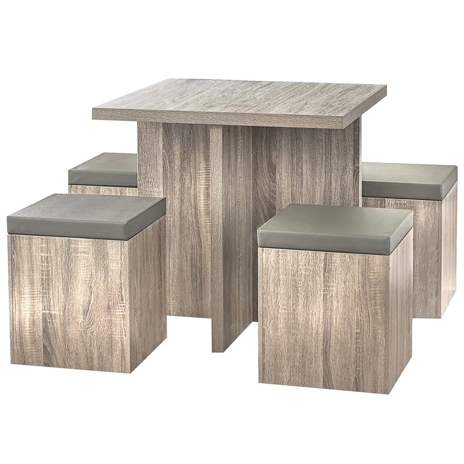 SUGIFT Dining Table Set for 4, 31in Kitchen Table and Chairs Set of 4, for Small Space, Apartment, Dinette, Taupe
