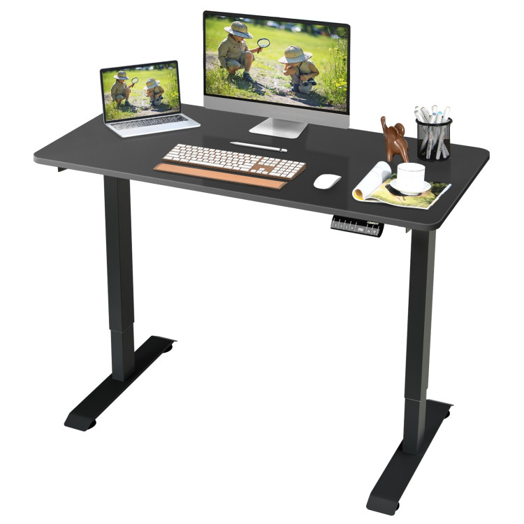 SUGIFT Height Adjustable Electric Standing Desk, 48 x 24 Inches Sit Stand up Desk, Memory Computer Home Office Desk