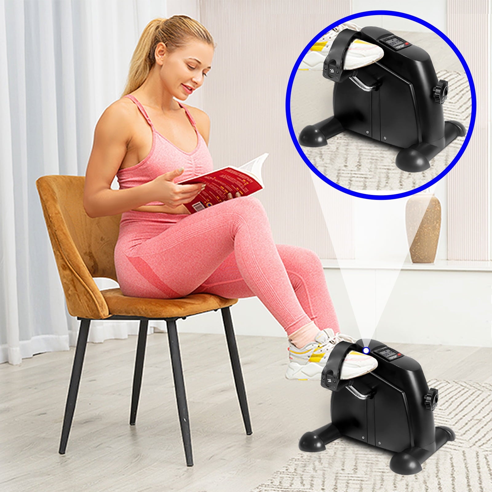fitness pedal SUGIFT Under Desk Bike Pedal Exerciser, Mini Exercise Bike Foot Cycle