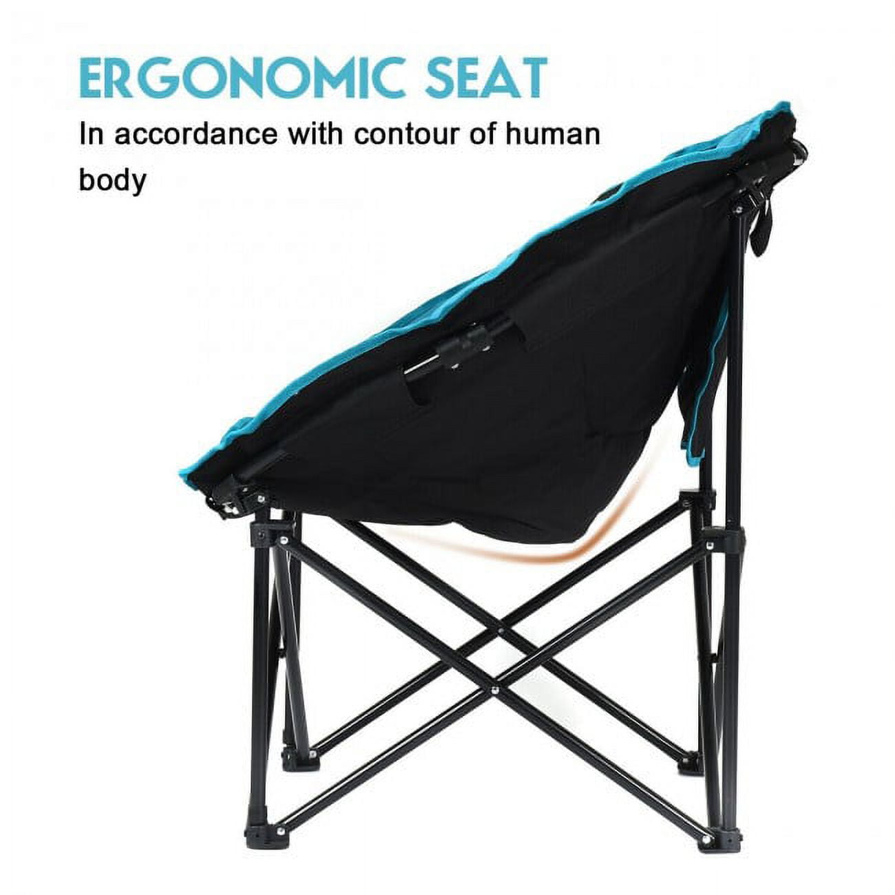 SUGIFT Folding Chair Steel Camping Chair Folding Padded Seat