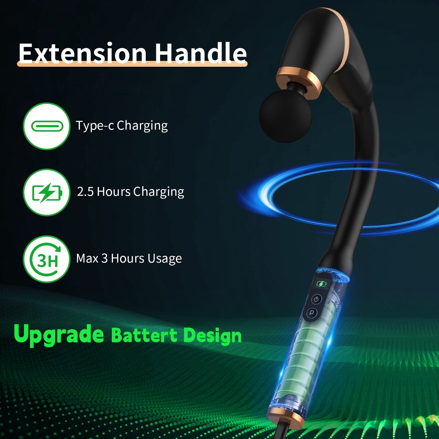 SUGIFT U Shaped Back Massage Gun with 5 Massage Heads