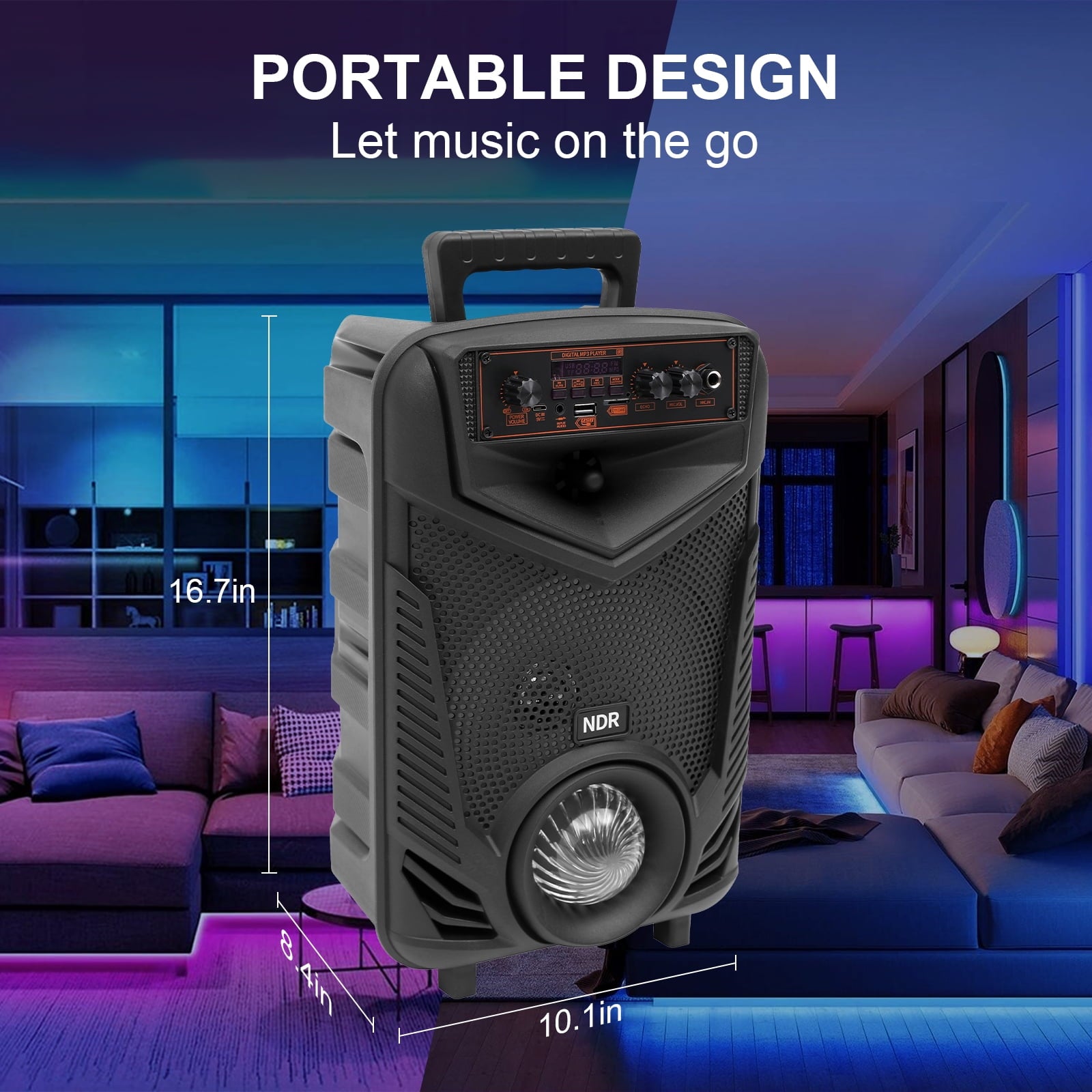 SUGIFT Bluetooth Party Speaker, Black, Portable
