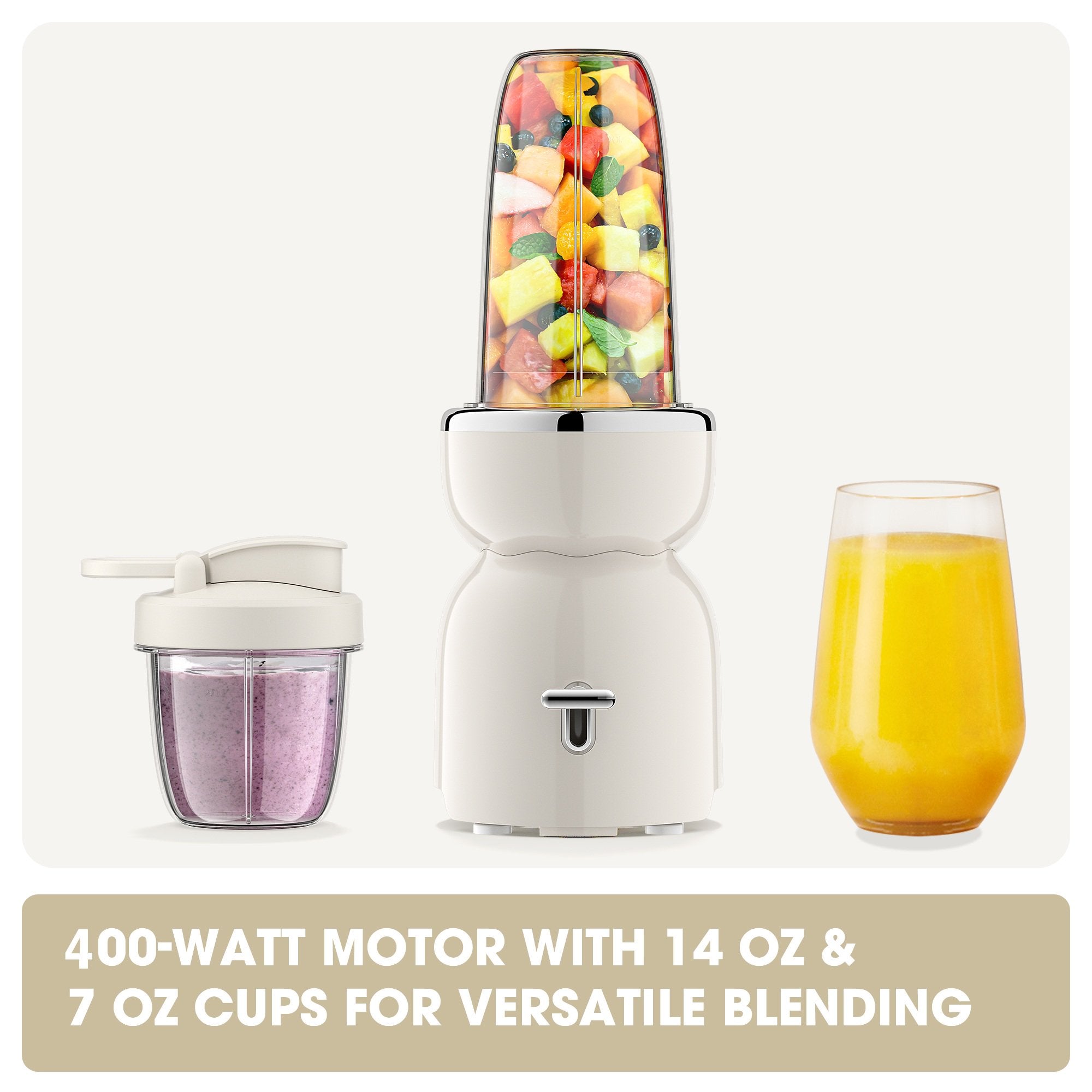 SUGIFT 400W Multipurpose Blender for Smoothies Personal Blenders with 14oz No-BPA Portable Bottle for Kitchen Cream