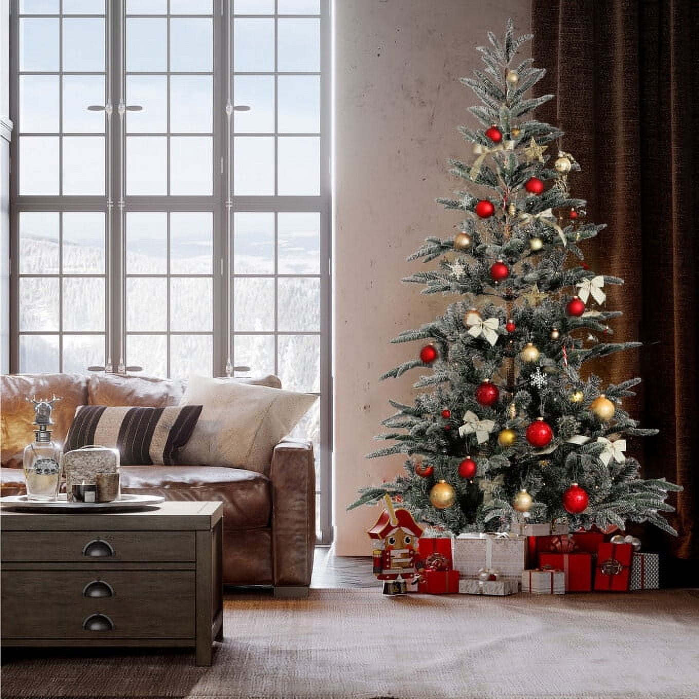 SUGIFT 7ft Fir Artificial Christmas Tree with 1000 Branch Tips for Home Holiday Decor, Green