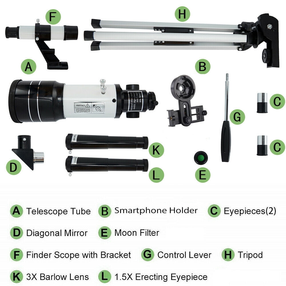 SUGIFT Telescope for Kids and Beginners, 70mm Aperture 300mm Astronomical Refractor Telescope